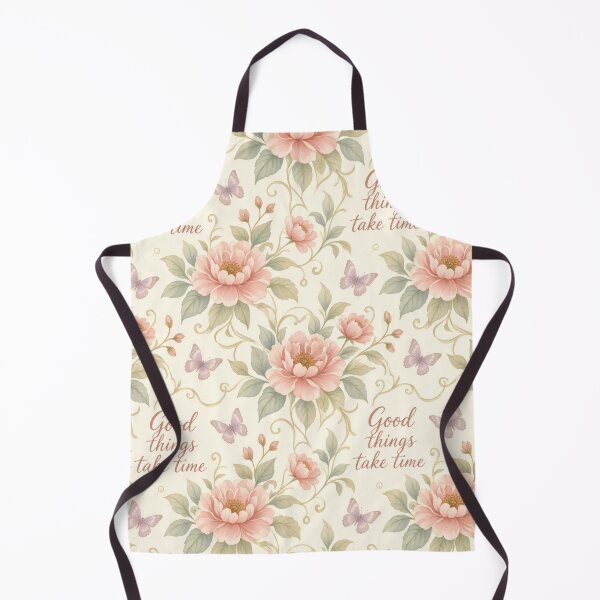Item preview, Good Things Take Time Peony Floral Pattern designed and sold by HappyOops.