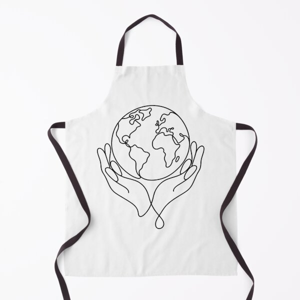 Item preview, Hands Holding Earth Minimal Line Art designed and sold by LineArtDrawing.