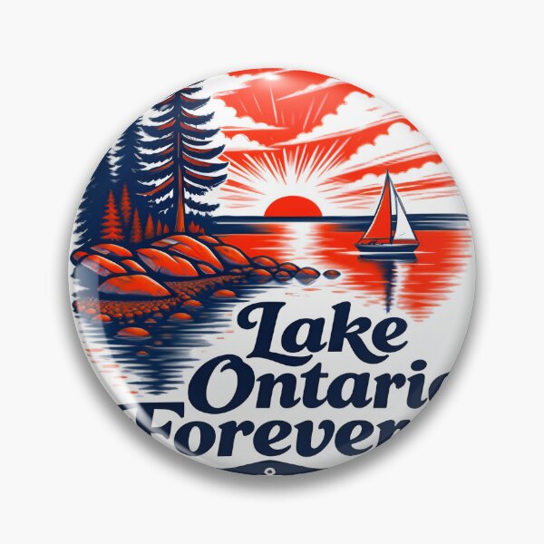 Item preview, Lake Ontario Great Lakes Nature Landscape Vintage Travel Aesthetic Illustration | Limited Edition designed and sold by rayredwolf.