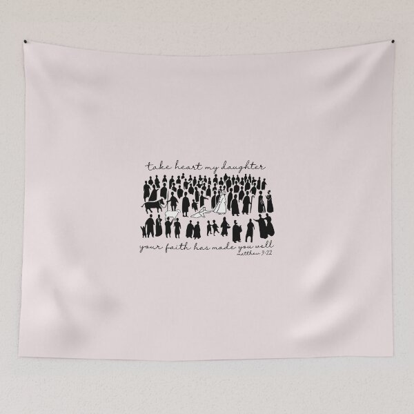 Item preview, Take Heart My Daughter Jesus Bleeding Woman Faith Graphic designed and sold by AnhaPhysic.