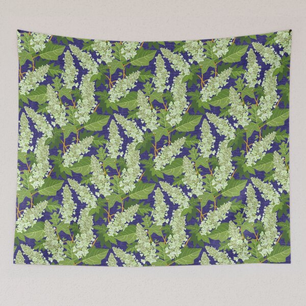 Item preview, Oak Leaf Hydrangea on Navy designed and sold by vinpauld.