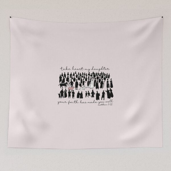 Item preview, Take Heart My Daughter Jesus Bleeding Woman Faith Graphic designed and sold by AnhaPhysic.