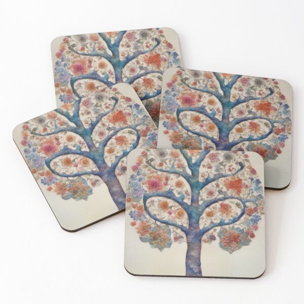 Item preview, Flower Tree of Life Watercolor Style Botanical Art designed and sold by pinkal.