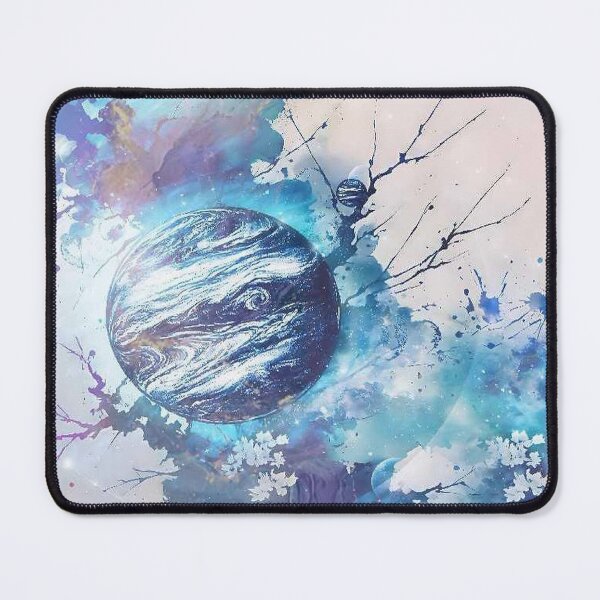 Item preview, Ethereal Blue Planet - Watercolor Galaxy Bloom designed and sold by Alcyone-Blue.