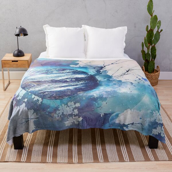 Item preview, Ethereal Blue Planet - Watercolor Galaxy Bloom designed and sold by Alcyone-Blue.