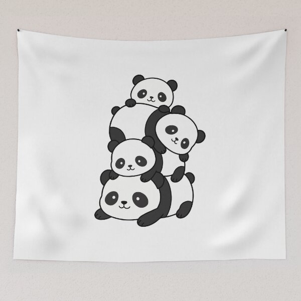 Aperçu de l'œuvre Kawaii Panda Stack – Collection de pandas mignons et dodus créée et vendue par AliveStyle.