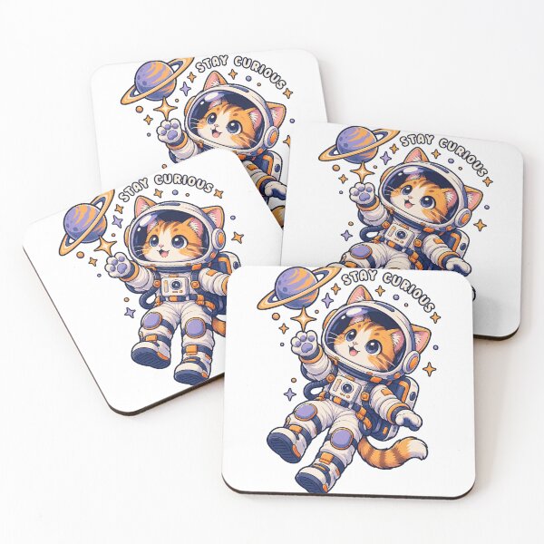 Item preview, Cute Cat Astronaut Stay Curious Space designed and sold by WelLarsDigitals.