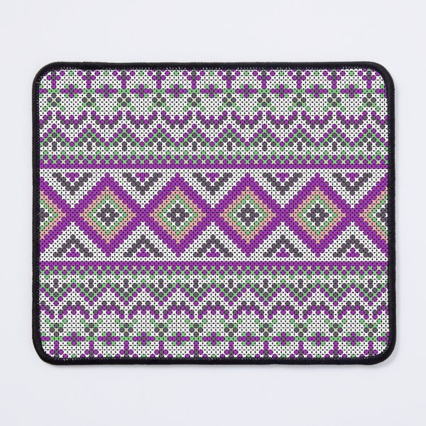 Item preview, Colorful geometric cross stitch pattern with purple green and pink. designed and sold by Nengsang.