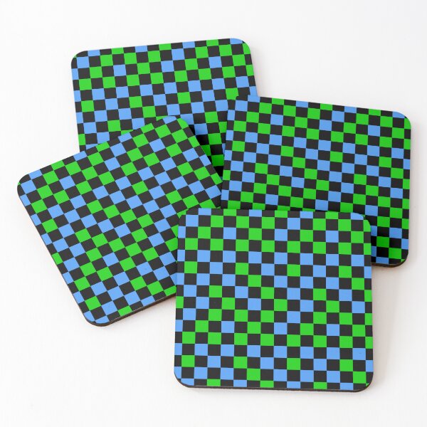 Item preview, Blue Green and Black Checkered Design   designed and sold by PatternTitan.