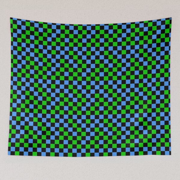 Item preview, Blue Green and Black Checkered Design   designed and sold by PatternTitan.