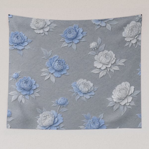 Item preview, Vintage Blue Rose Floral Pattern Aesthetic designed and sold by IntelliMindDesigns.