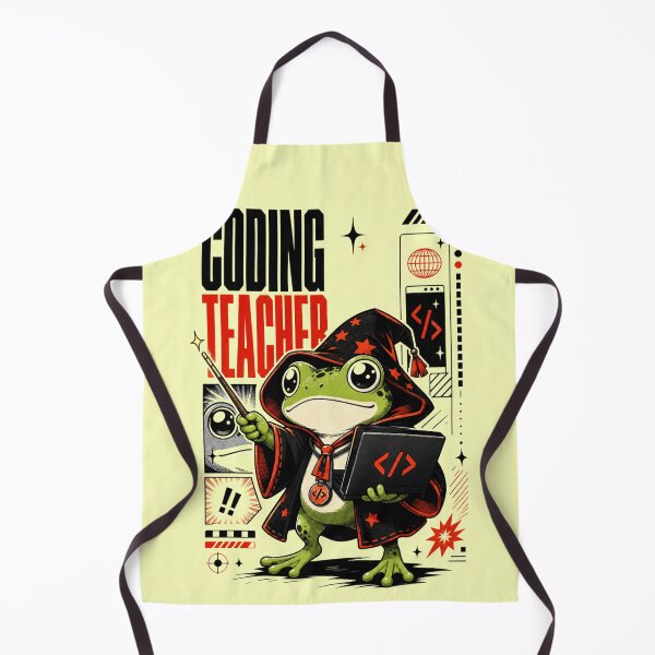 Item preview, Coding Teacher Frog Wizard Graphic Poster T-Shirt | Cute Computer Science Professor Toad Laptop Wand STEM Teacher Gift Red Black Anime Art designed and sold by illeN-Art-World.