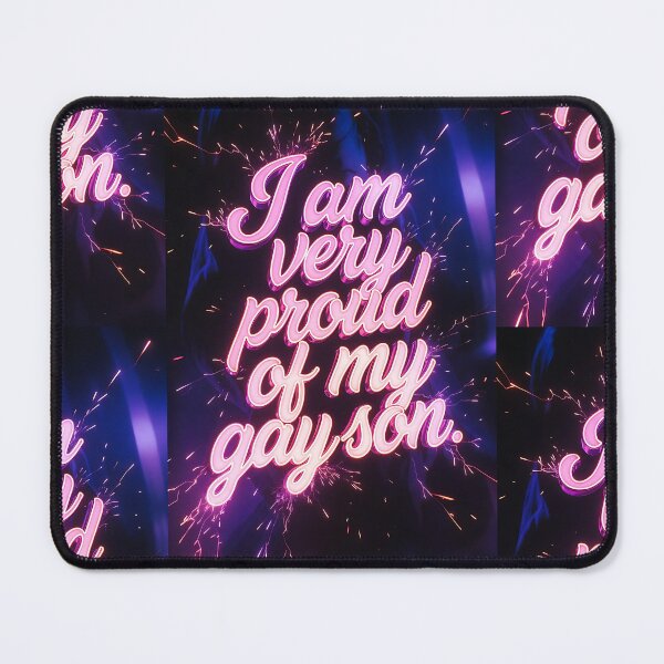 Item preview, Proud of My Gay Son LGBTQ Pride Neon Pink Quote designed and sold by ZhivanCrimson.