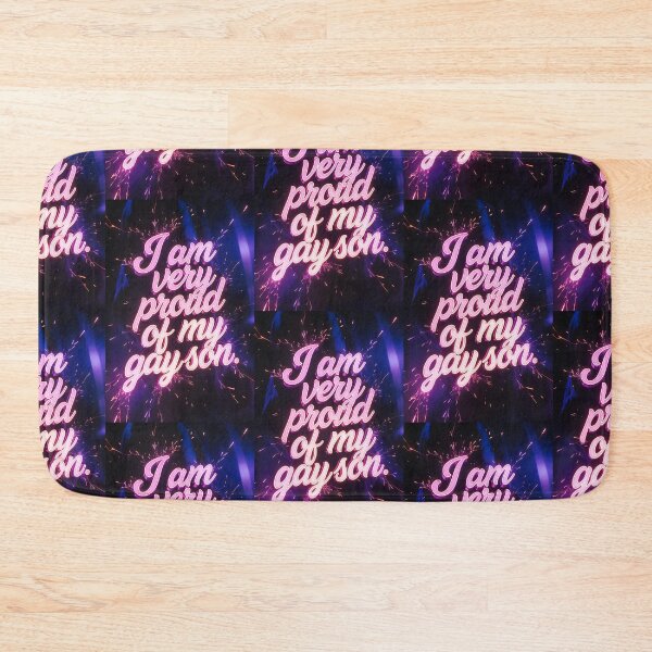 Item preview, Proud of My Gay Son LGBTQ Pride Neon Pink Quote designed and sold by ZhivanCrimson.