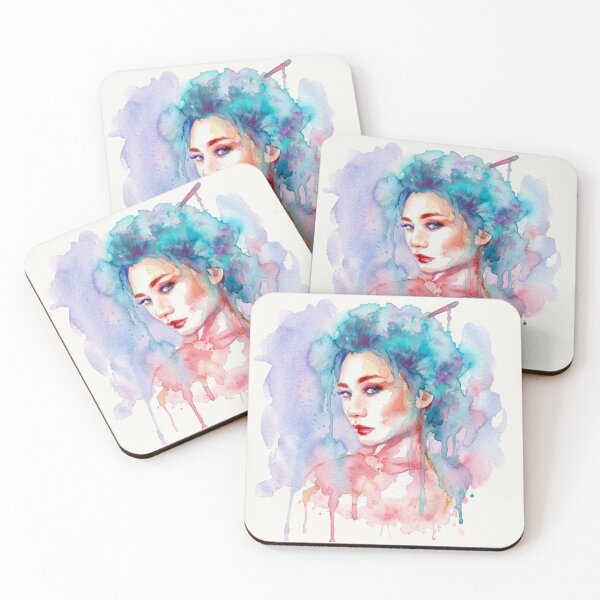 Item preview, Geisha Portrait, Turquoise Hair designed and sold by caracatita75.