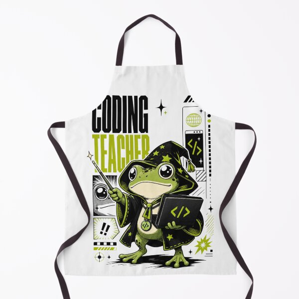 Item preview, Coding Teacher Frog Wizard Graphic Poster T-Shirt | Cute Computer Science Professor Toad Laptop Wand STEM Teacher Gift Green Black Anime Art designed and sold by illeN-Art-World.