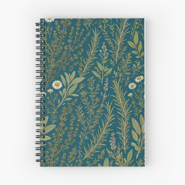 Item preview, Dark Green Meadow Wildflower Botanical Print designed and sold by IntelliMindDesigns.