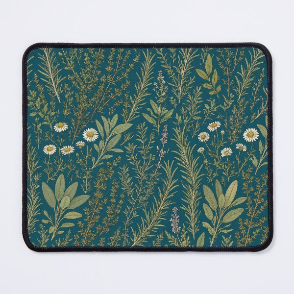 Item preview, Dark Green Meadow Wildflower Botanical Print designed and sold by IntelliMindDesigns.