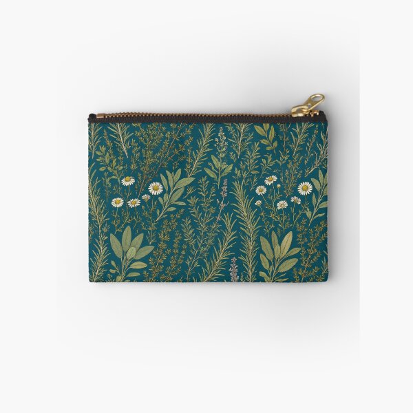 Item preview, Dark Green Meadow Wildflower Botanical Print designed and sold by IntelliMindDesigns.