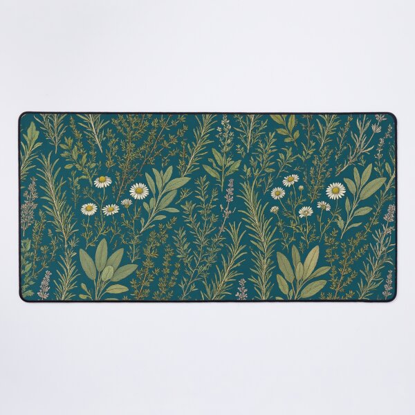 Item preview, Dark Green Meadow Wildflower Botanical Print designed and sold by IntelliMindDesigns.