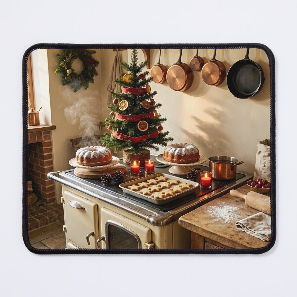 Item preview, Cozy Rustic Christmas Kitchen Baking Scene designed and sold by Connys Colorful World.