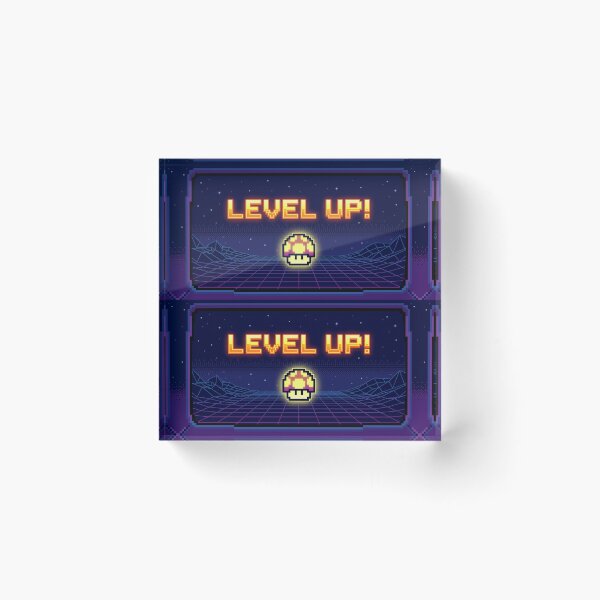 Item preview, Level Up Mushroom 8 Bit Art Design designed and sold by ART ATTACK ZONE.