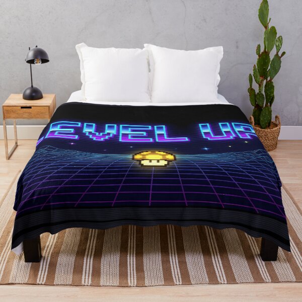 Item preview, Neon Level Up Mushroom 8 Bit Art Design designed and sold by ART ATTACK ZONE.