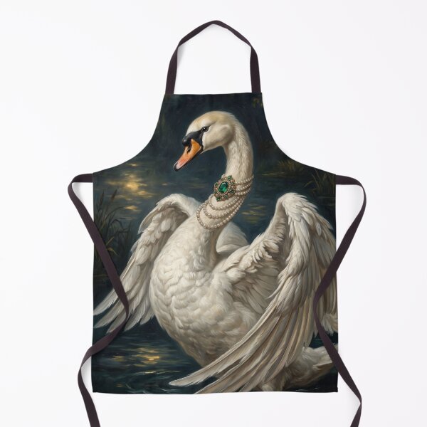Item preview, Elegant Swan Portrait With Pearls designed and sold by Real Beast Art.