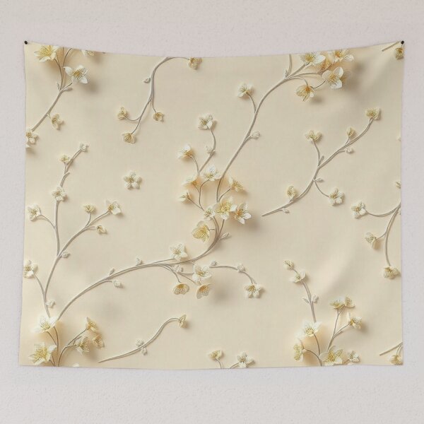 Item preview, Delicate Gold Branch Minimalist Cream Pattern designed and sold by IntelliMindDesigns.