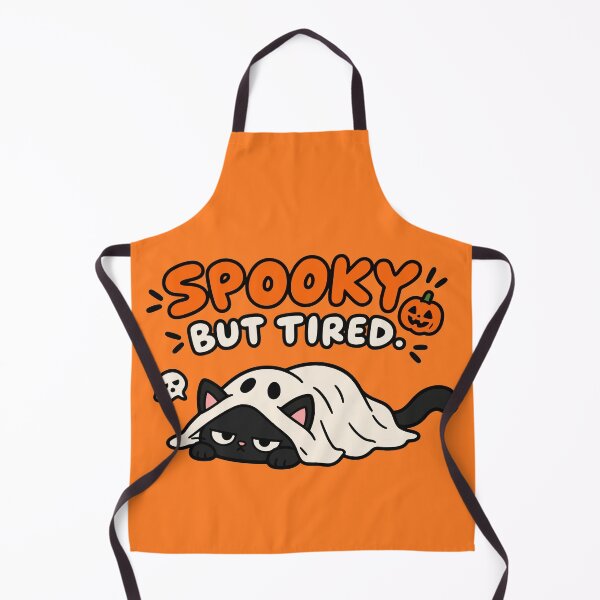 Item preview, Spooky But Tired Cute Halloween Cat Ghost Costume designed and sold by MewMade.