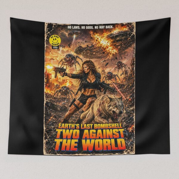 Item preview, Earth's Last Bombshell Two Against The World - Retro Sci Fi Action Heroine Dog Mom  designed and sold by FilMate.