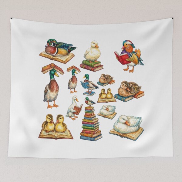 Item preview, Retro Reading Ducks Graphic, Cute Duck Book Lover Gift designed and sold by DesignDenDo ⭐⭐⭐⭐⭐.