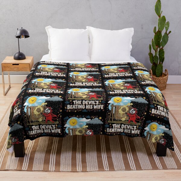 Item preview, The Devils Beating His Wife Sunshower Badger Carpet Rug Humor designed and sold by Dravienart.