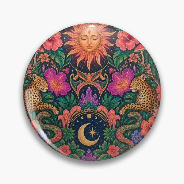 Item preview, Vibrant Maximalist Psychedelic Floral Celestial Pattern designed and sold by Adityavanjre.