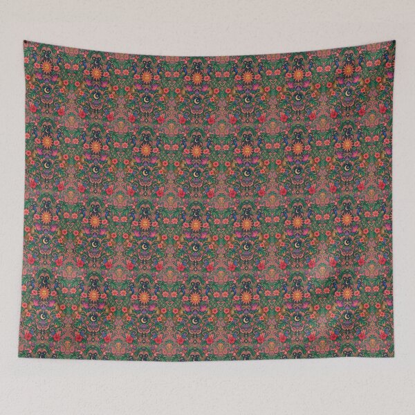 Item preview, Vibrant Maximalist Psychedelic Floral Celestial Pattern designed and sold by Adityavanjre.