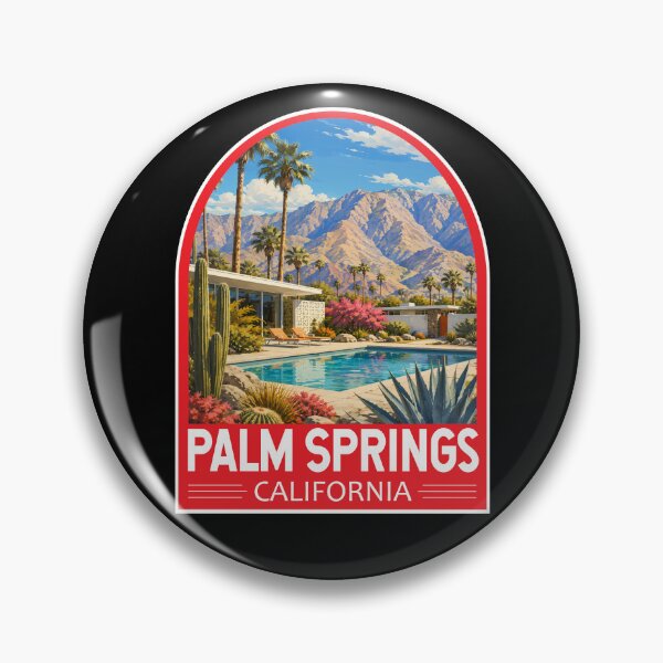 Artikelvorschau, Reise-Kunstemblem von Palm Springs, Kalifornien entworfen und verkauft von KrisSidDesigns.