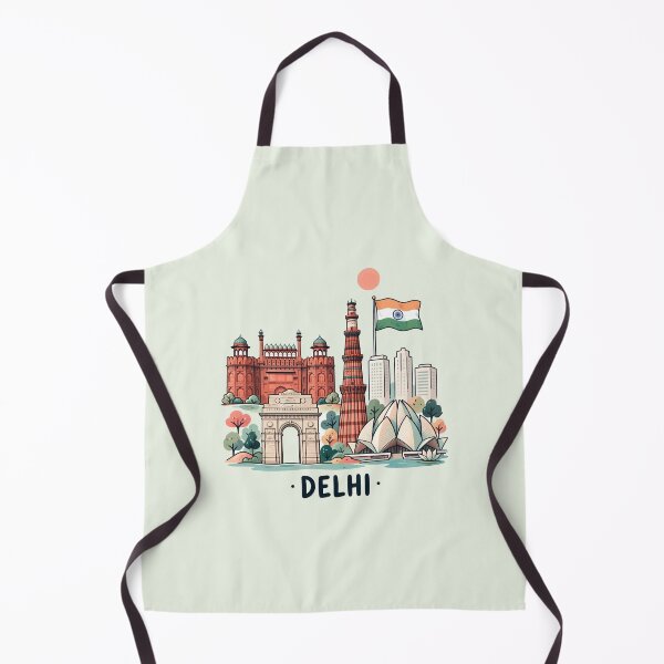 Artikelvorschau, DELHI · India Gate, Rotes Fort, Lotus-Tempel mit indischer Flagge - entworfen und verkauft von PaintMeWorld.