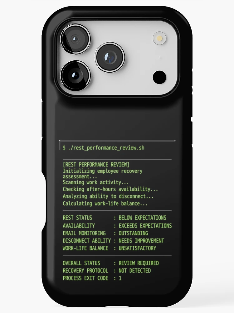 Thumbnail 1 of 4, iPhone Case, Programmer Rest Performance Review Coding Humor designed and sold by SplashTastic.