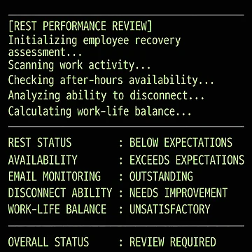Artwork thumbnail, Programmer Rest Performance Review Coding Humor by SplashTastic