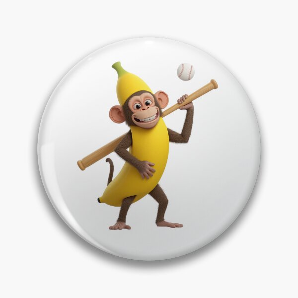 Item preview, Funny Banana Monkey Baseball Cartoon designed and sold by Medya-Tivation.