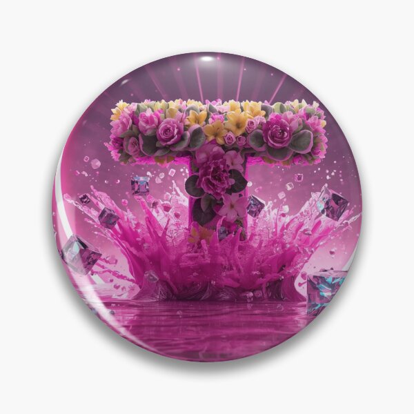 Item preview, Pink Floral T Monogram Neon Water Splash Comforter & Shower Curtain. designed and sold by fbtrisha.