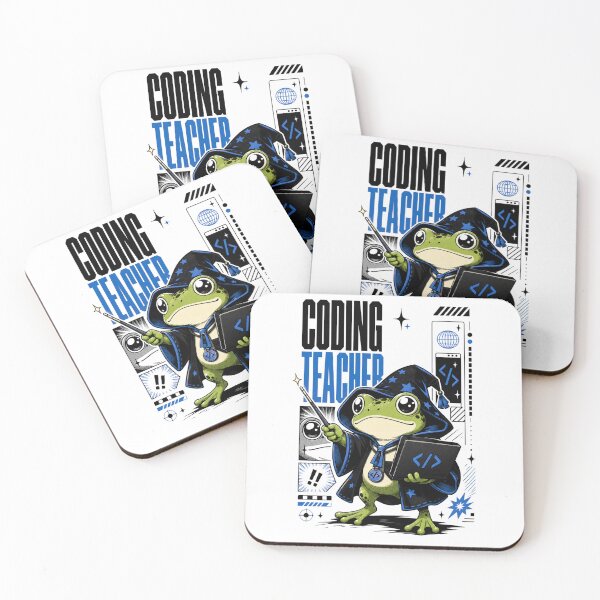 Item preview, Coding Teacher Frog Wizard Graphic Poster T-Shirt | Cute Computer Science Professor Toad Laptop Wand STEM Teacher Gift Blue Black Anime Art designed and sold by illeN-Art-World.