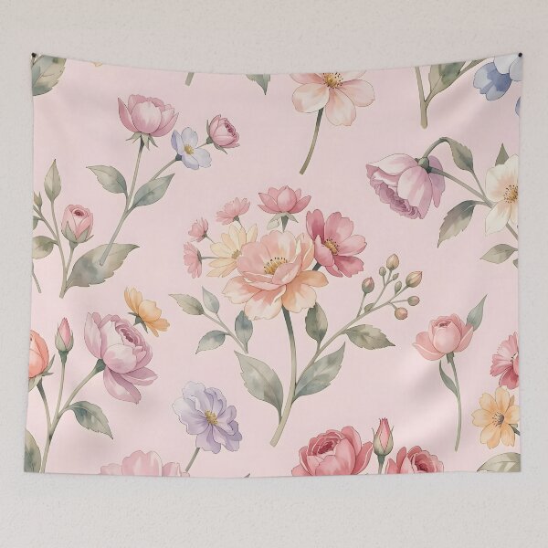 Item preview, Vintage Watercolor Floral Pattern Shabby Chic Romantic Blooms designed and sold by ZanyPaintbrush.