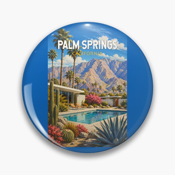 Artikelvorschau, Illustration aus Palm Springs, Kalifornien – Reisekunst im Vintage-Stil entworfen und verkauft von KrisSidDesigns.