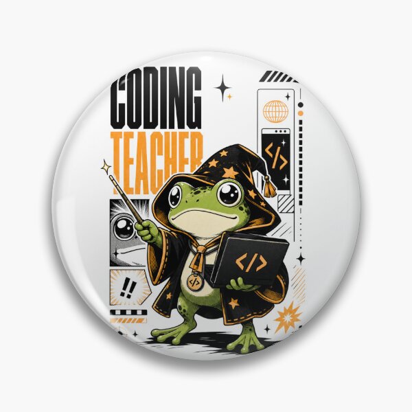 Item preview, Coding Teacher Frog Wizard Graphic Poster T-Shirt | Cute Computer Science Professor Toad Laptop Wand STEM Teacher Gift Orange Black Anime Art designed and sold by illeN-Art-World.