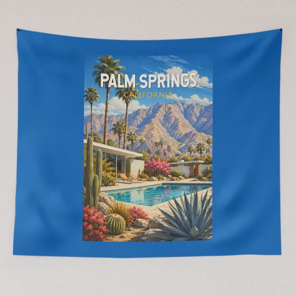 Item preview, Palm Springs California Illustration Travel Art Vintage designed and sold by KrisSidDesigns.