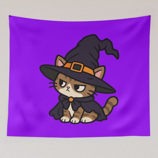 Item preview, Cute Witch Cat Halloween Spooky Black Cat designed and sold by MewMade.