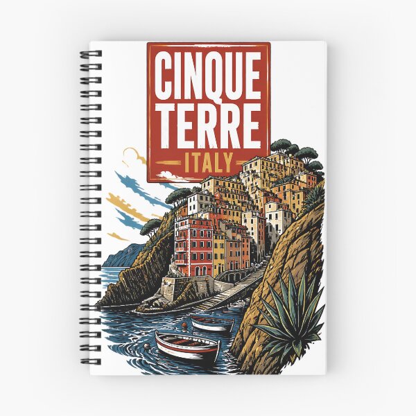 Item preview, Cinque Terre Italy Vintage Travel Tourism designed and sold by TravelersGems.