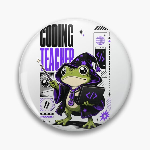 Item preview, Coding Teacher Frog Wizard Graphic Poster T-Shirt | Cute Computer Science Professor Toad Laptop Wand STEM Teacher Gift Violet Black Anime Art designed and sold by illeN-Art-World.