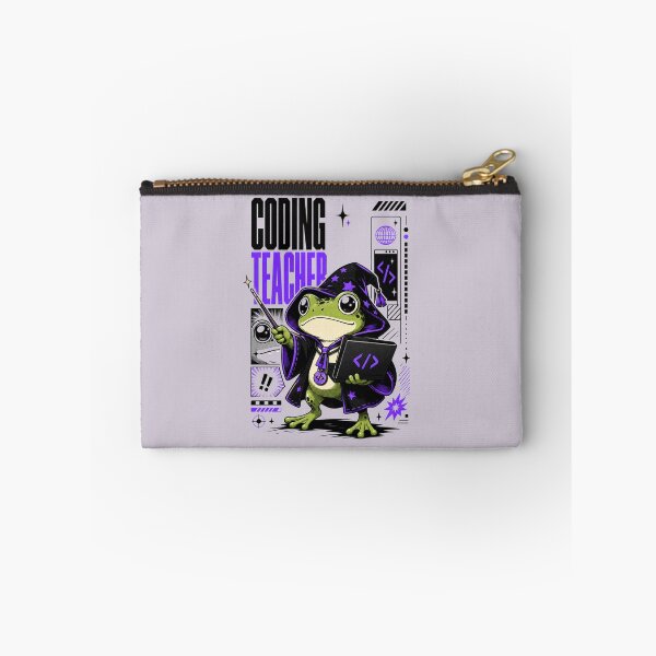 Item preview, Coding Teacher Frog Wizard Graphic Poster T-Shirt | Cute Computer Science Professor Toad Laptop Wand STEM Teacher Gift Violet Black Anime Art designed and sold by illeN-Art-World.